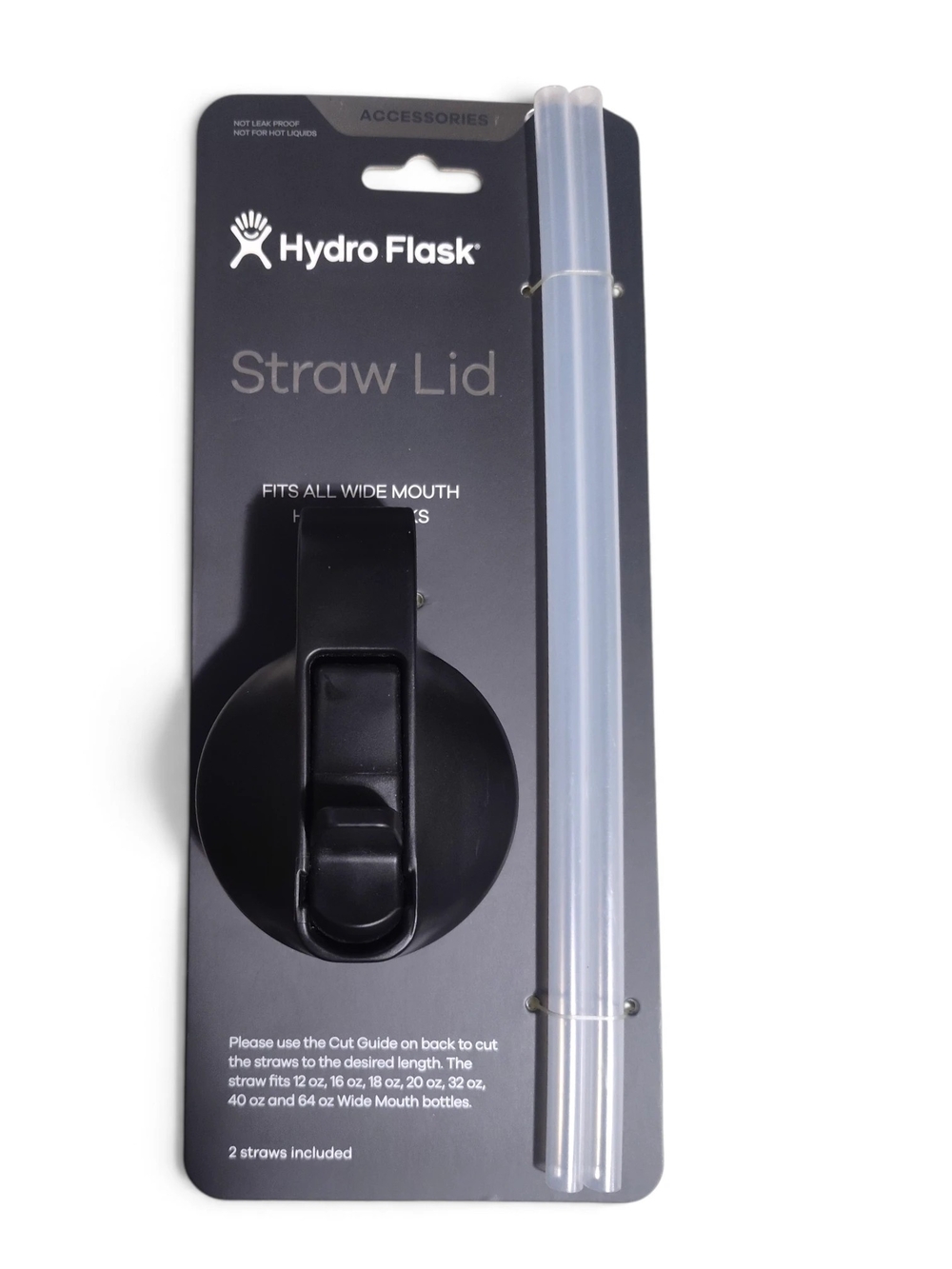 🆕 Hydro Flask Straw Lid Accessory for Wide Mouth Water Bottles - Black